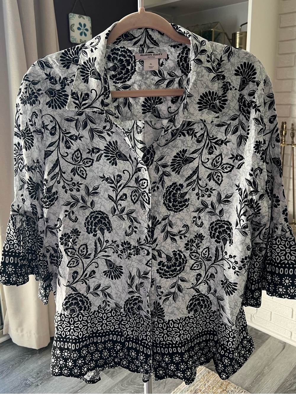 Allison Daley Floral Button-Down Shirt